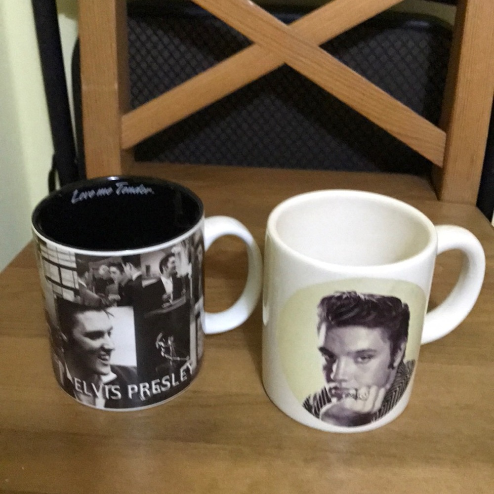 Elvis Presley mugs.  Set of two.